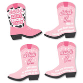 Big Dot of Happiness Western Boot Drinking Card Game Set - Pink Cowgirl Bachelorette Party 24-Piece Last Rodeo Party Supplies, Country Western Theme Party Entertainment