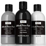 Black, Gray, White Surface Primer Airbrush Paint (8.4Oz, 250 Ml), Matte Finish, Ready To Spray Air Brush Acrylic Primer For Beginners & Artists Priming Plastic Models, Miniature Figures, Craft