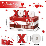 2 Pcs Red Tiered Tray Decor Bundle, Rustic Wood Decorative Book Stack,Be My Sweet Valentine Love Table Sign With Twine For Farmhouse Shelf Home Tiered Tray Decor(Red)