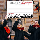 50- Red Graduation Share A Memory Or Advice Cards For The Graduate - Party Games Ideas Activities Supplies Decorations Grad Celebration College, High School, University- Red & Black- Made In The Usa