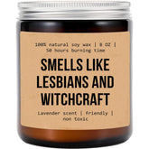 Smells Like Lesbians And Witchcraft Candle - Lesbian Candle Gift For Lesbian - Funny Lesbian Gift For Girlfriend Lesbian Anniversary Lesbian Birthday