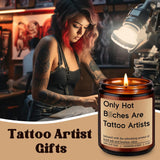 Candle, Tattoo Artist Gifts, Tattoo Lover Gifts For Women Men, Cool Tattooed Studio Shop Decor - Funny Valentines Appreciation Birthday Presents For Tattooers, New Tattooists, Ink Lovers