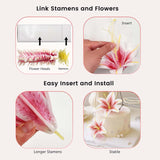 24Pcs 5.5" Large Fake Lilies Flower Heads With Realistic Stamens,24Pcs Pink Artificial Flower Heads, Bulk Silk Flowers For Crafts, Cake Decorating, Wedding Party Wreath, Home Decor