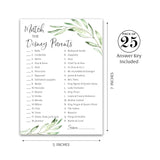 Greenery Baby Shower Games — Cartoon Parent Match Game — Pack Of 25 — Gender Neutral Floral, Green Leaves Branch, Fun Match The Cartoon Parents Baby Shower Activity G320-Dpm