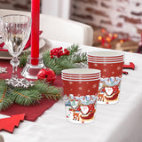 168 Pcs Merry Christmas Disposable Dinnerware Sets,Christmas Paper Plates And Cups Napkins Forks,Tablewares Christmas Paper Plates Heavy Duty,Christmas Xmas Party Supplies Decor,Serve 24