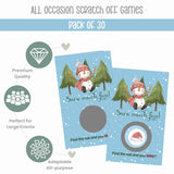 Festive Snowman Scratch-Off Cards: Holiday Party Game For Adults, Family Fun & Group Favors (30 Pack)