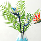 Bird Of Paradise Artificial Plant 6Pcs Rubber Strelitzia Artificial Flowers Bouquet Tropical Flowers For Home Garden Office Wedding Party Decor (Blue)