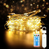 Rechargeable Fairy Lights Battery Operated, 33Ft 100 Leds String Lights With Remote, Waterproof, Mini Twinkle Lights For