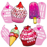 Valentines Cards For Kids Classroom 28 Pack - Cupcake & Ice Cream Sweet Valentines Day Cards With Envelopes For School Party, Gift Exchange | Cute, Funny Cards For Boys And Girls