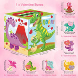 36 Pieces Valentine‘S Day Cards For Kids Dinosaur Valentine‘S Day Boxs For Boys Dinosaur Valentine‘S Day Cards And Valentine Mailbox For Classroom Exchange Party Supplies