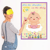 Baby Shower Game Pin The Pacifier On The Baby Game, Large Girl Baby Poster Games For Girl Kids Baby Shower Party Birthday Party Supplies - 72 Pacifier Stickers