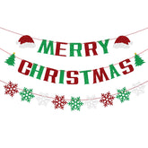 Merry Christmas Banner, Hanging Christmas Banner Decorations, Glitter Paper Xmas Banners Gifts For Inside, Home Office Merry Decorations Merry Decor For Party Fireplace Holiday Ornamentation