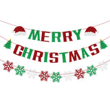Merry Christmas Banner, Hanging Christmas Banner Decorations, Glitter Paper Xmas Banners Gifts For Inside, Home Office Merry Decorations Merry Decor For Party Fireplace Holiday Ornamentation