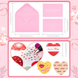 60 Set Blank Note Card Diy Greeting Cards With Mini Envelopes Matching Color Envelopes Gift In 3 Colors And Love Stickers Heart Sticker For Valentines Day Anniversary, 4 X 2.7 Inch