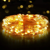 16FT Copper Wire Fairy Lights USB Powered Warm White LED String Lights for Bedroom Christmas Wedding Party Patio Window Indoor Decor