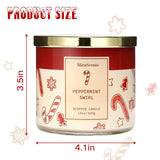 Christmas Cookie Candle, Christmas Crushed Candy Cane Scented Jar Candle, Holiday Decor Collection, Large 3 Wicks Candle, 14Oz