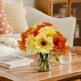 20Pcs Artificial Daisies Flowers, 4 Bundles Silk Gerbera Daisies Flowers For Wedding Centerpiece, Home Party Office Table Decor?Yellow And Orange?