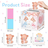 Gender Reveal Pull Out Game, Ballon Bear Gender Reveal Box, Baby Shower Game For Guests, Voting Box With 50 Ballot Cards, Boy Or Girl, Baby Shower Game Decoration
