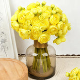 18Pcs Ranunculus Artificial Flowers, Yellow Faux Silk Mini Peony Flowers Fake Peonies Wedding Flowers Diy Bouquet For Centerpieces Arrangements Bridal Shower Decorations