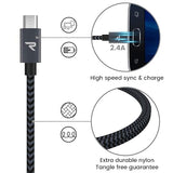 2 Pack 3.3FT Micro USB Cable USB A to Micro USB Fast Charging Data Sync Cord
