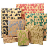 Happy Birthday Wrapping Paper For Men Boys Women Adults Kids Girls, Gift Wrapping Paper Recycled Multipack (7 Sheets,20 X 28 Inches Per Sheet,27 Sq.Ft. Ttl.,) W/ 10 Gift Tags Jute Twine Tape Stickers