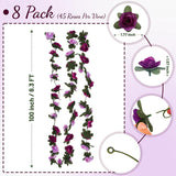 8 Pcs 65.6 Ft Flower Garland Rose Vines, Rose Garland For Decoration, Flower Vine For Room Table Birthday Wedding Party Garden Wall Decor