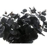 6 Pcs Artificial Black Eucalyptus Stems, 14" Eucalyptus Leaves Branches Bouquet For Flower Arrangement Diy, Black Silk Flowers For Home Halloween Farmhouse Decor (Black, 6)