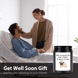 Get Well Candle Gift, Surgery Recovery Gifts, Lavender Scented Candles Gifts For Women After Surgery, Funny Candle Gift For Women Men, At Least You Don'T Have To Wear A Cone - 5.5Oz
