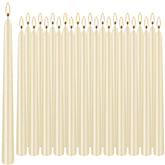 Ivory Taper Candles, 24 Pack 10 Inch Bulk Unscented 7-8 Hours Burn Time Smokeless & Dripless Elegant Dinner Candles Set For Home Décor, Wedding, Christmas, Household, Party