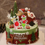 Merry Christmas Fondant Molds Funny Cartoon Character Silicone Molds Green Hand Resin Molds Xmas Tree Gift Cake Decorating Molds For Cupcake Topper Polymer Clay Gum Paste Set Of 2, Gray