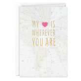 Hallmark Signature Valentine's Day Card (My Heart is Wherever You Are) for Anniversary, Romantic Birthday, Everyday Love