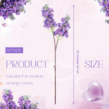 6 Pcs 25 Artificial Lilac Flowers Fake Delphinium Antirrhinum Stem Silk Flower Faux Floral Arrangement For Vase Table Centerpiece Wedding Bouquet Home Decoration (Purple)