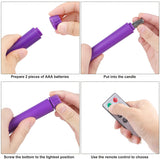 4 Pack Flameless Advent Candle Christmas Led Taper Flame Candles 10.6 Inch Remote Controlled Taper Candlesticks Flickering Window Candles For Christmas Wreath Advent Holiday Decor, Purple Pink