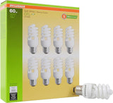 13W T2 Twist CFL Light Bulbs 60W Equivalent E26 Medium Base 2700K Soft White 850 Lumens 8 Pack