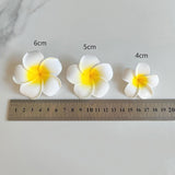 120Pcs 5Cm White Foam Hawaiian Frangipani Artificial Plumeria Flower Petals For Hair Clip, Hat, Cap, Bridal, Home, Wedding, Beach, Party Decorations
