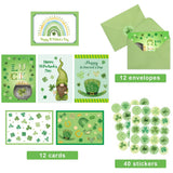 Happy St. Patrick'S Day Cards 12 Pack Assorted Greeting Notes Cards With Envelopes