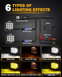7 Inch LED Pod Light V MAX Series 228W Off Road Driving Cube Lights with Amber DRL Side Shooter Combo Beam