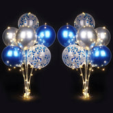 2 Set Table Balloon Stand Kit With Lights, Balloon Centerpieces For Tables Include 16 Latex Confetti Balloons, Christmas Centerpieces Tables Decorations For Birthday, Weddings, Anniversary