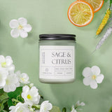 Sage & Citrus Scented Candles, Mother'S Day Gifts, Aromatherapy Jar Candle, 7 Oz Long Lasting Candles, Soy Wax Candle Gift For Women