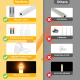 10 Pack Christmas Window Candles With Timer Remote, Battery Operated Window Candles, Electric Led Flameless Taper Candle With Holders/Suction Cups For Window Decor, Gold