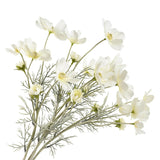 4Pcs Artificial Wild Flower Fake Cosmos With Long Stem Faux Silk Flowers For Wedding Bridal Bouquet Wreath Table Centerpiece Outdoor Decor (White)