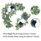 Wedding Arch Flowers (Pack Of 2), Artificial Dusty Blue Flowers Faux Flower Swag Welcome Sign Floral Arrangements For Wedding Ceremony Reception Party Home Decor