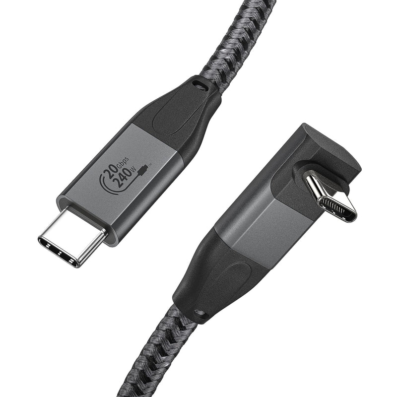 240W Usb C To Usb C Cable, Right Angle Usb C 3.2 Gen 2 Cable 20Gbps Usb Type C