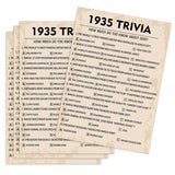 90Th Birthday Party Games, 1935 Trivia Games, Birthday Party Supplies For Adults, Fun 1935S Party Game?Pack Of 30 Cards