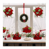 6Pcs Wedding Centerpieces For Tables 9.8" Artificial Flowers Rose Ball Arrangements Silk Flower Balls Floral For Valentine'S Day Party Table Home Decor ?Red?