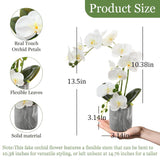 White Fake Orchids Flowers In Pot Bendable Faux Orchids Artificial Flowers Washable Silk Orchid Phalaenopsis Decor For Home Wedding Table Centerpiece Bathroom Office