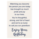 Grandson Birthday Card - Large Card Opens To 10" X 7.75" - Made In Chicago - Perfect Design & Message - Premium Envelope & Sturdy Mailer 95789
