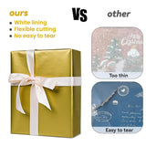 Gift Wrapping Paper, Gold Wrapping Paper Roll, Matte Metal Solid Color Wrapping Paper For Birthday Christmas Wedding Baby Shower Father'S Day Valentine'S Day 17.3 Inch X 32.8 Feet