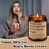 Candle, Horror Movie Gifts For Women, Halloween Gifts, Spooky Themed Presents, Funny Galentines Valentines Day Birthday Presents For Scary Movie Lovers, Horror Fan, Girlfriend Friend Her