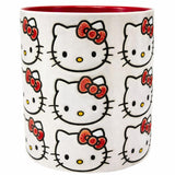 Blue Sky Clayworks Hello Kitty Face Pattern Red Ceramic Candle, Vanilla Cupcake Scent, 3.5" L x 3.5" W x 4" H, Bow Parade Glow